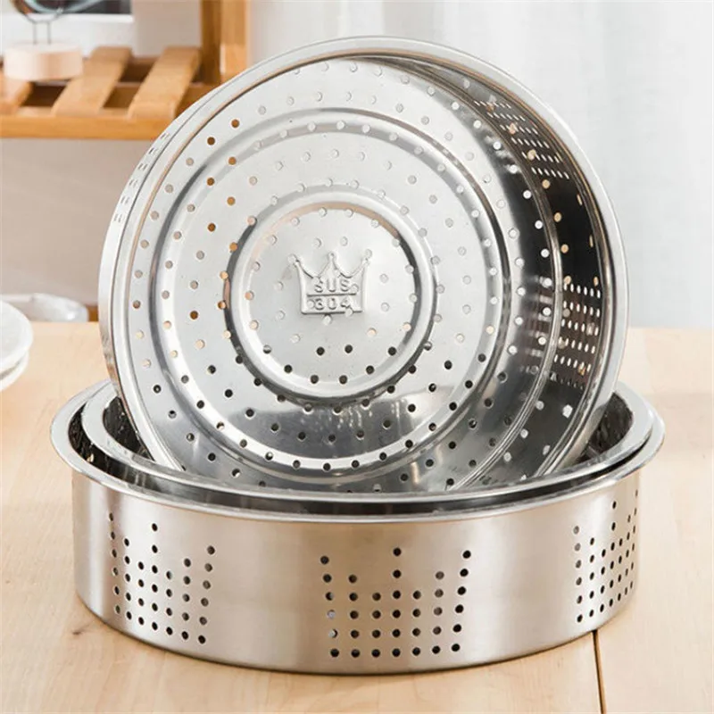 Durable Stainless Steel Food Steamer for Dumplings Rice Pressure Cooker Steaming Drain Basket Household Kitchen Cooking Utensils