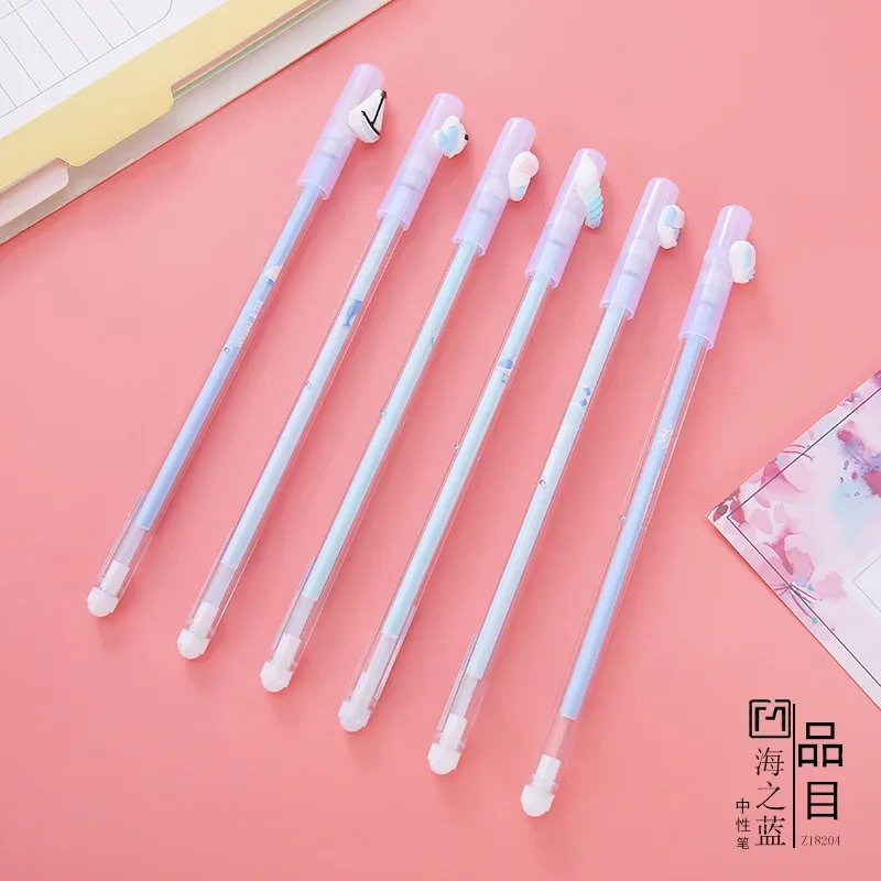 

36pcs Creative pineapple shape soft silicone neutral pen student lovely black cute fountain pen 0.5mm signature pen