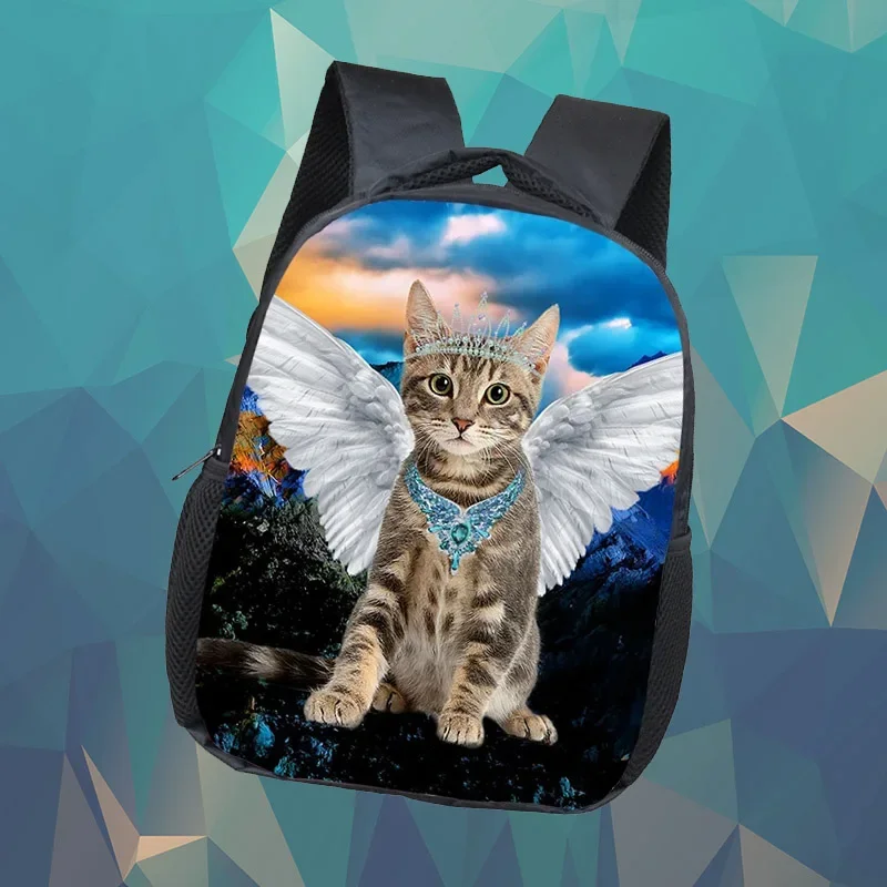 12 Zoll Galaxie Engel Katze Rucksack Kinder Schult aschen Mädchen Jungen Kindergarten Rucksäcke Baby Kleinkind Tasche Kinder Bücher tasche Geschenk