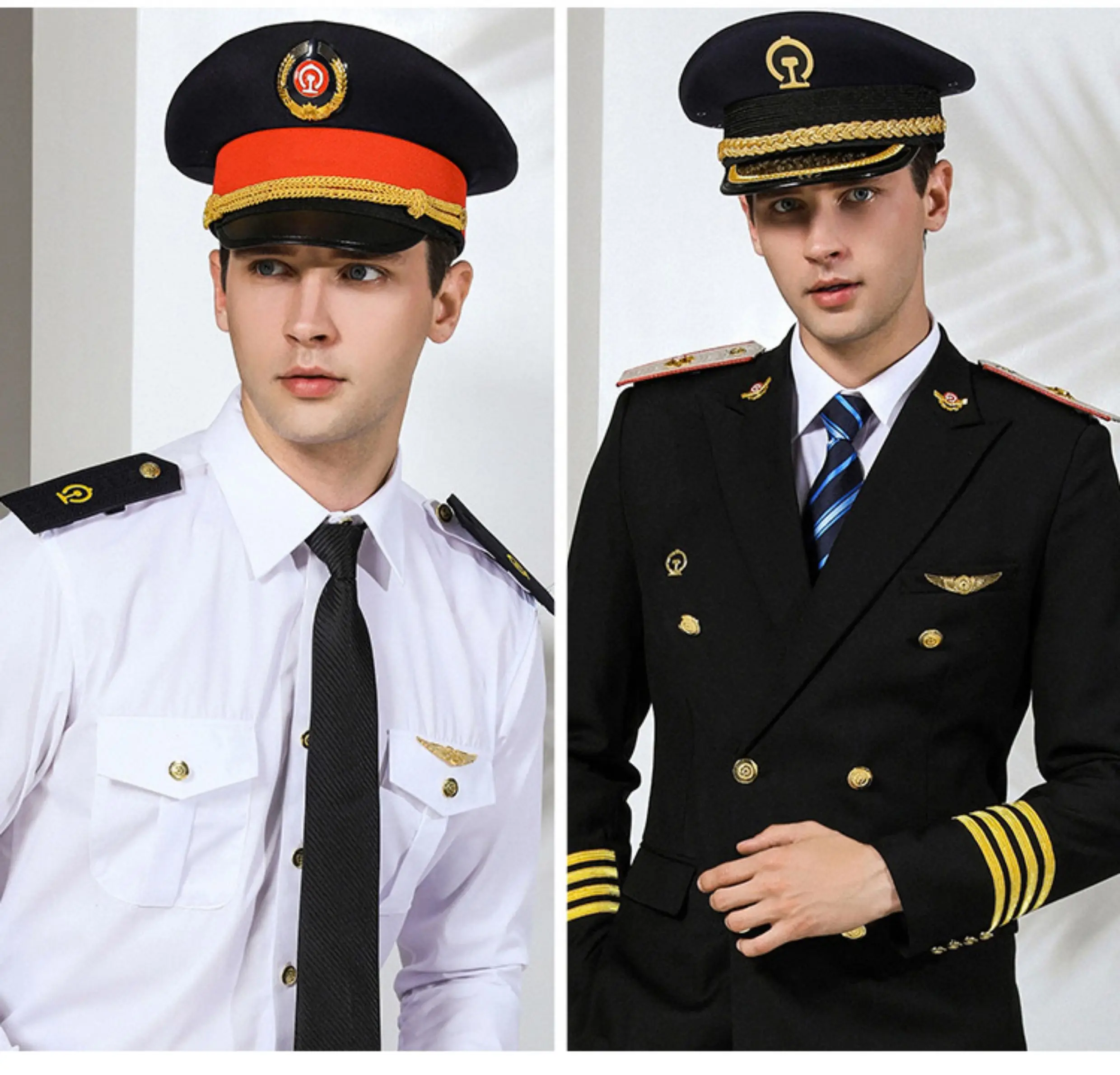 Designer originale di marca Capitano Big Cornice Cap Pilota dell'aviazione Sicurezza Ferrovia Big Cap Vendita calda