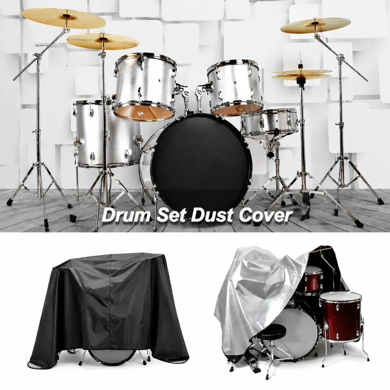 Waterproof Drum Set Cover Outdoor Rainproof UV Resistant Dust Cover for Jazz Drum Kit Protective Musical Instrument Accessories