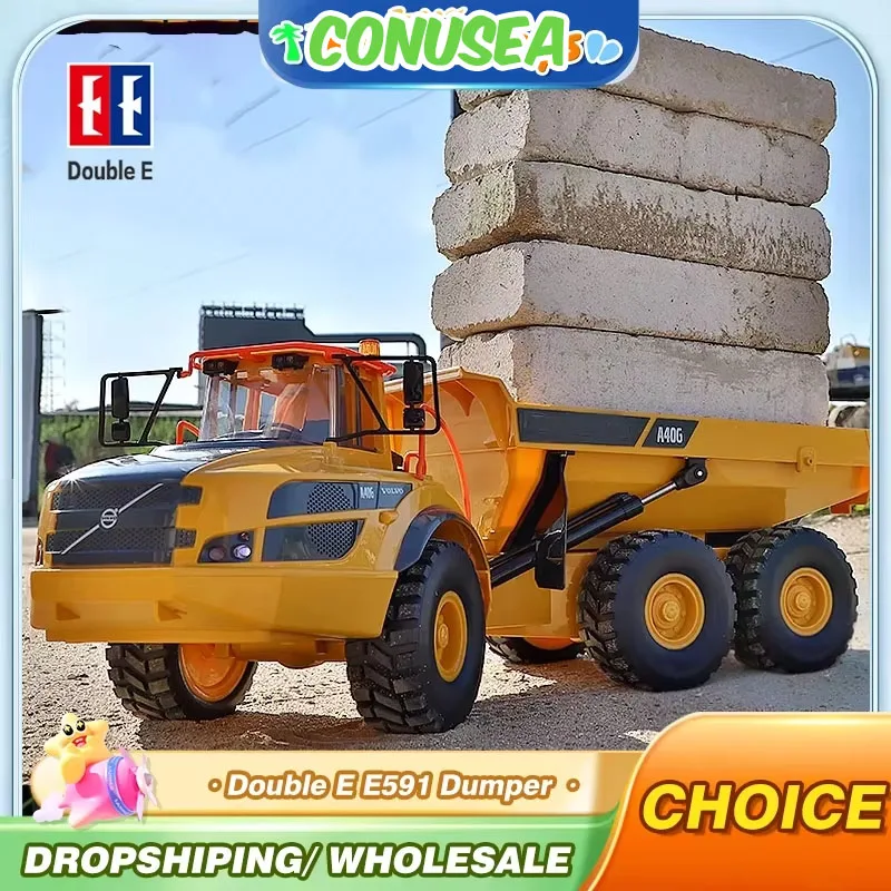 Double E E591 A40G Большой радиоуправляемый грузовик 1:20 4WD Радиоуправляемый самосвал Автомобили Грузовики с дистанционным управлением Самосвал для трактора Строительная инженерная машина