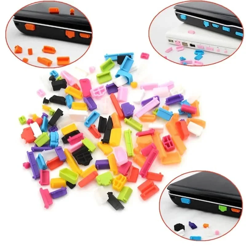 

1set/16pcs Silicone Notebook Anti Dust Plug Cover Stopper Type C Laptop Dustproof USB Port HDMI RJ45 Interface Waterproof Cover