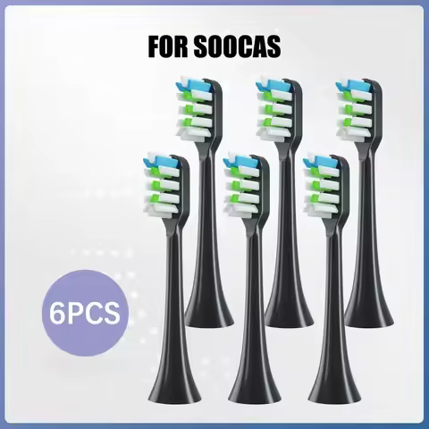 4/6PCS Replacement Brush Heads for SOOCAS X1/X3/X3 Pro/X3U/X5/V1/V2/D3/D3 Pro Soft DuPont Sonic Electric Toothbrush