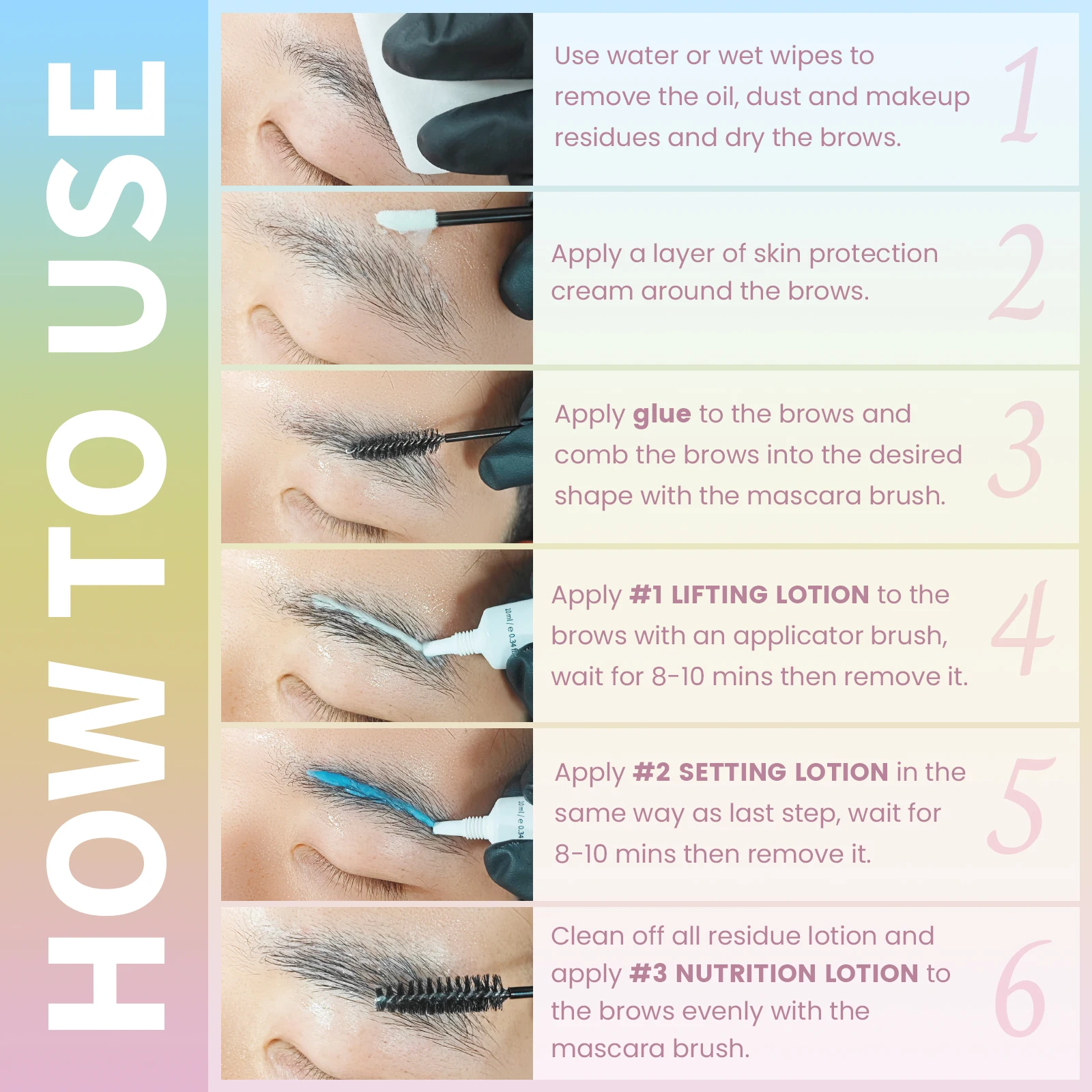 PERMANIA 아이브로우 리프트 로션 싱글 보틀 브로우 라미네이션 펌 크림 1 # 2 # 3 로션 에멀젼 속눈썹 리프팅 메이크업 도구