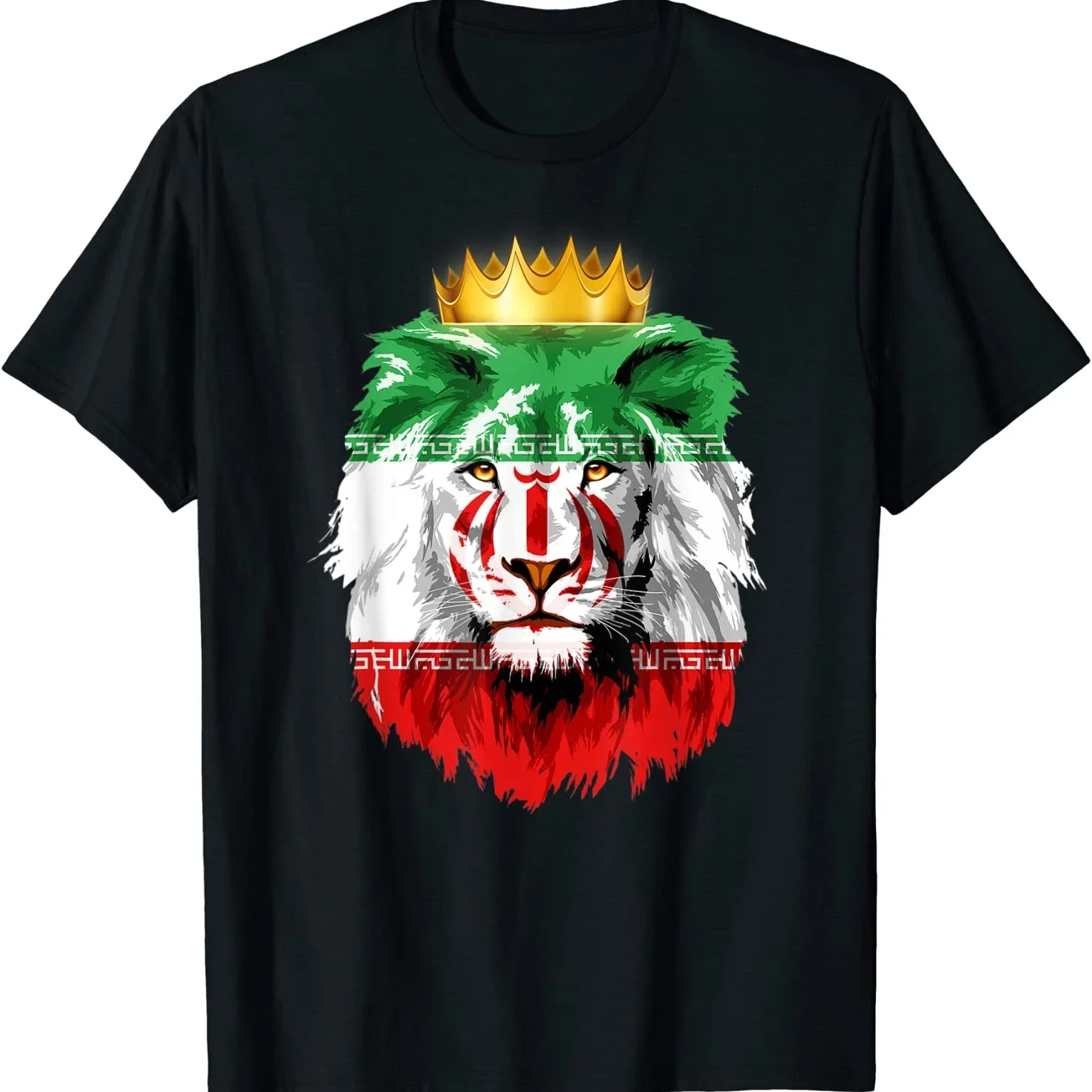 New S-5XLmanga Cheavyweight streetwear anime Iran Flag Lion Persia No War Casua Premium Cotton Short Sleeve O-Neck Mens T Shirt