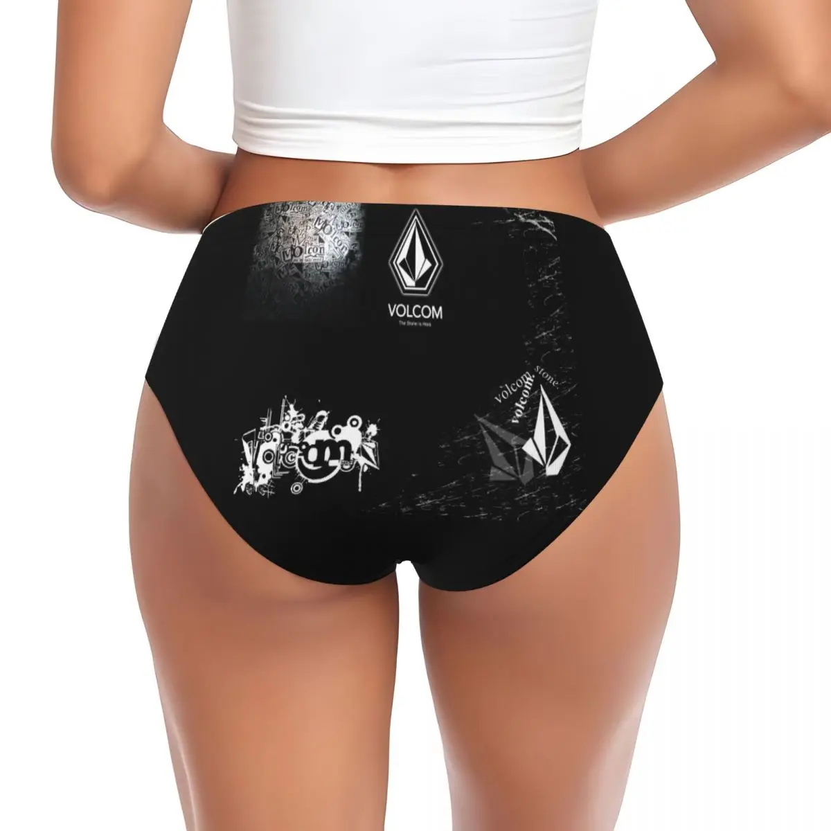 Custom Volcoms Symbol Brief Panties Womens Stretch Underwear