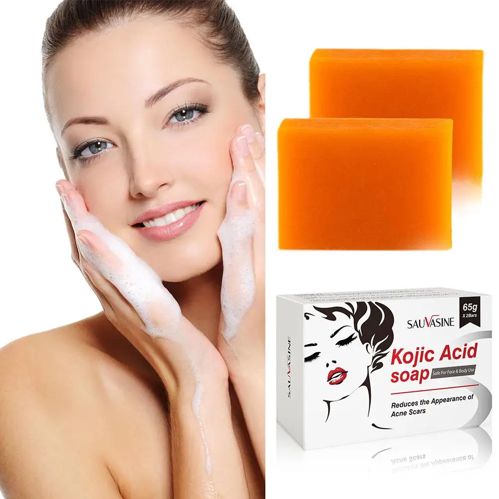 

65g X2 Kojic Acid Soap Kit Facial Cleaning Pores Dirt Remove Control Acne Cleaning Blackhead Oil Whitening Skin Deep Anti-A X7S8