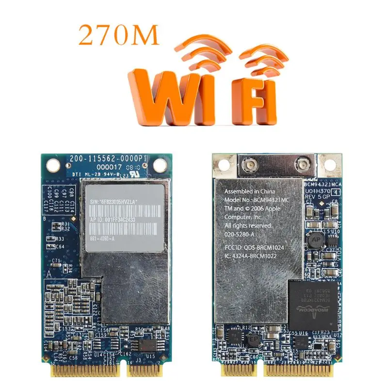 BCM94321MC 270Mbps Mini PCI-E การ์ด LAN ไร้สายสำหรับ สำหรับ BCM94321MC