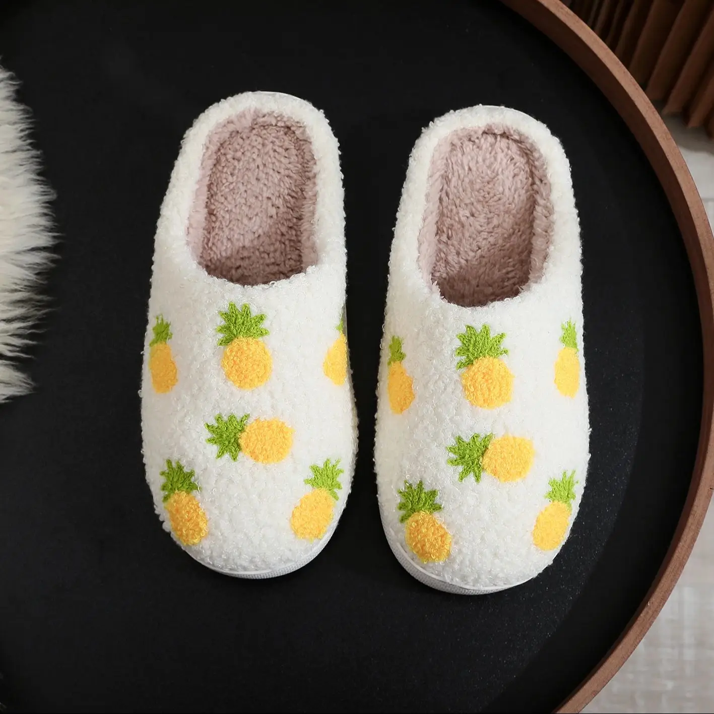 Winter home household seven pineapple cotton slippers non-slip thickeneding small fresh cotton slippers