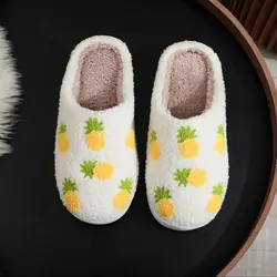 Winter home household seven pineapple cotton slippers non-slip thickeneding small fresh cotton slippers