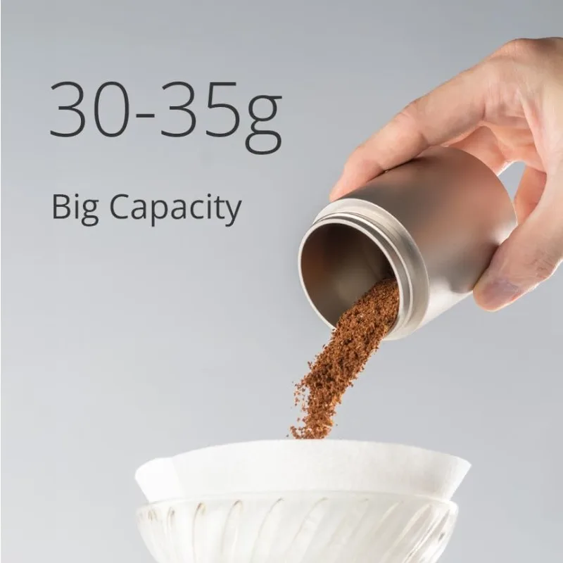 Macinacaffè manuale J Argento Capacità 35 g con montaggio Bava conica in acciaio inossidabile - Numerico interno regolabile