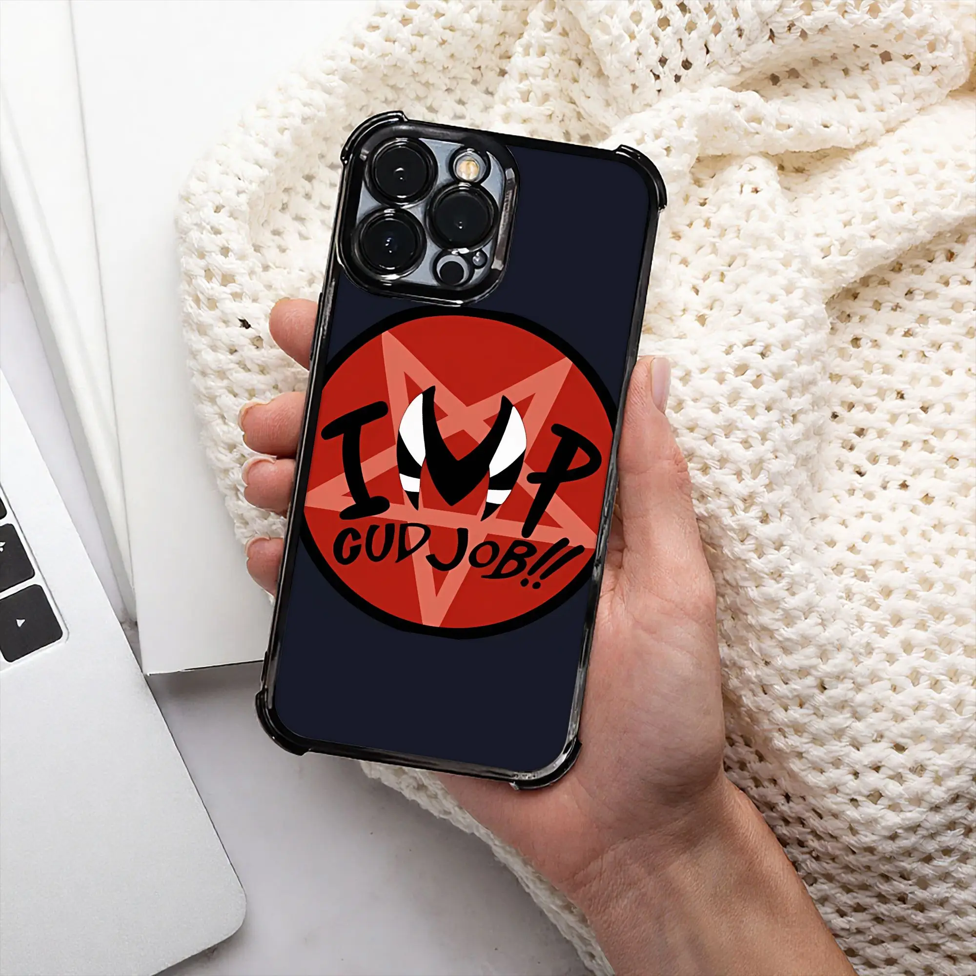 Gud Job!! Imp Phone Case H-Helluva Boss Electroplating Process Phone Various Models