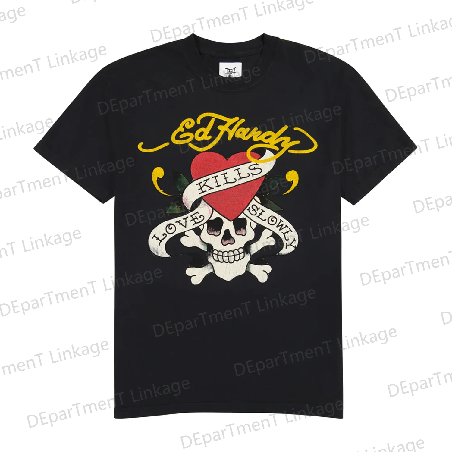 New Arriavl LKS Skull Tattoo T-shirt High Quality Cotton Streetwear Harajuku Cotton Casual Punk Short Sleeve Tshirt Tops