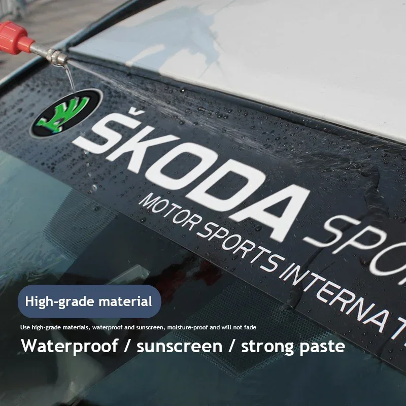 Car Front Windshield Sticker Decal Decoration For Skoda Octavia Superb Kodiaq Rapid Karoq Fabia Yeti Kamiq Enyaq iV Scala Citigo