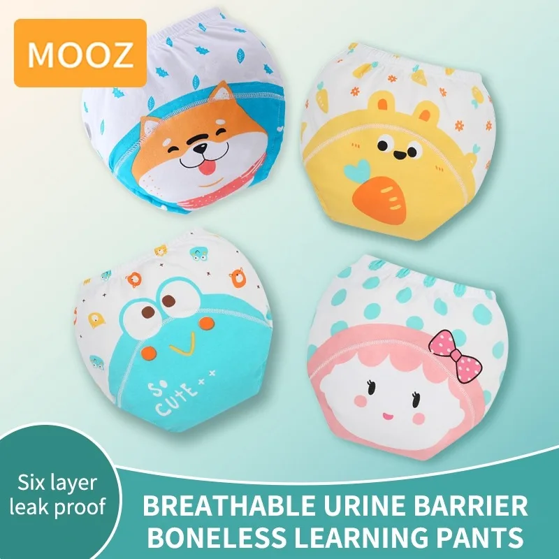 

MOOZ Newborn Training Shorts Baby Panties Cute Washable Underwear Babies Boy Girl Diapers Reusable Infant Panties 6-24M CFS023