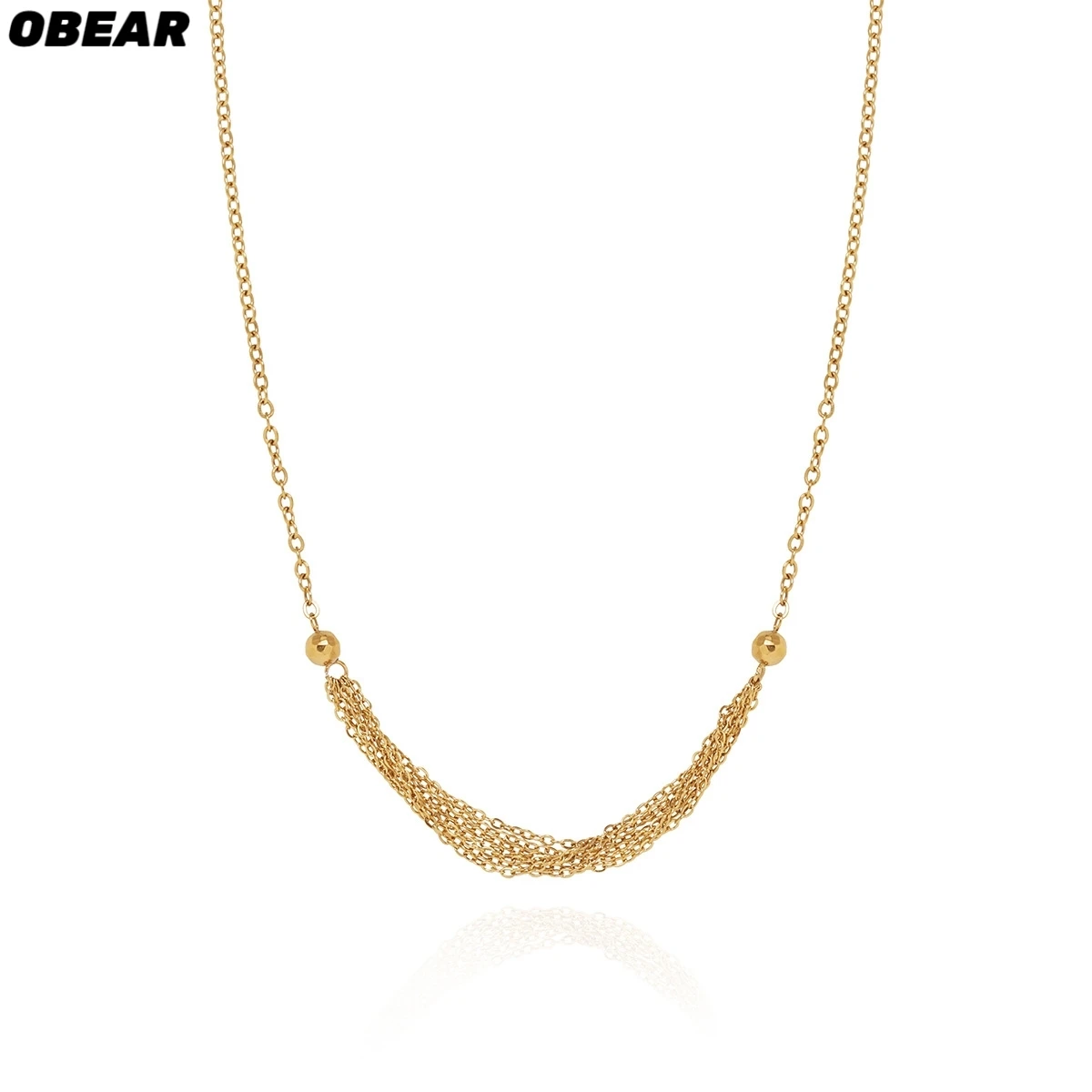 Gold Plated Stainless Steel Layered Collar Necklace for Women Minimalist Fashion Clavicle Chain Jewelry