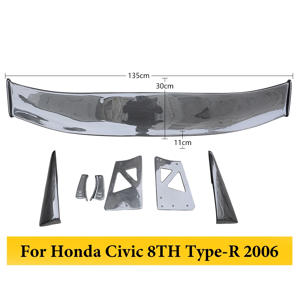 

For Honda Civic 8TH Type R 2006 Carbon Fiber Rear Spoiler Trunk Wing Car Styling