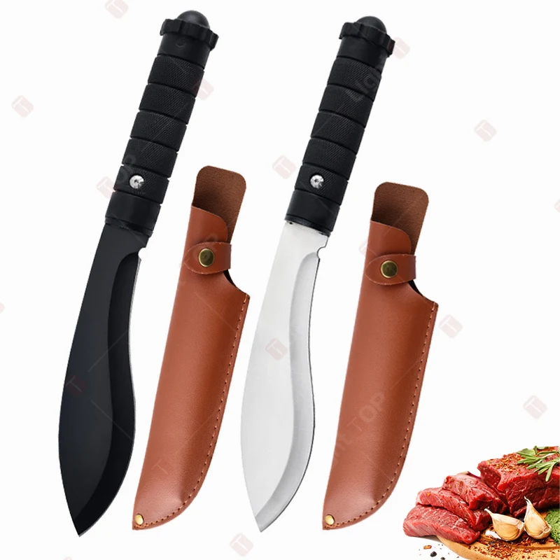 Stainless Steel Kitchen Knife Household Vegetable Fruit Knife Meat Cleaver Forged Knife Boning Knife Barbecue Meat Cooking Knife