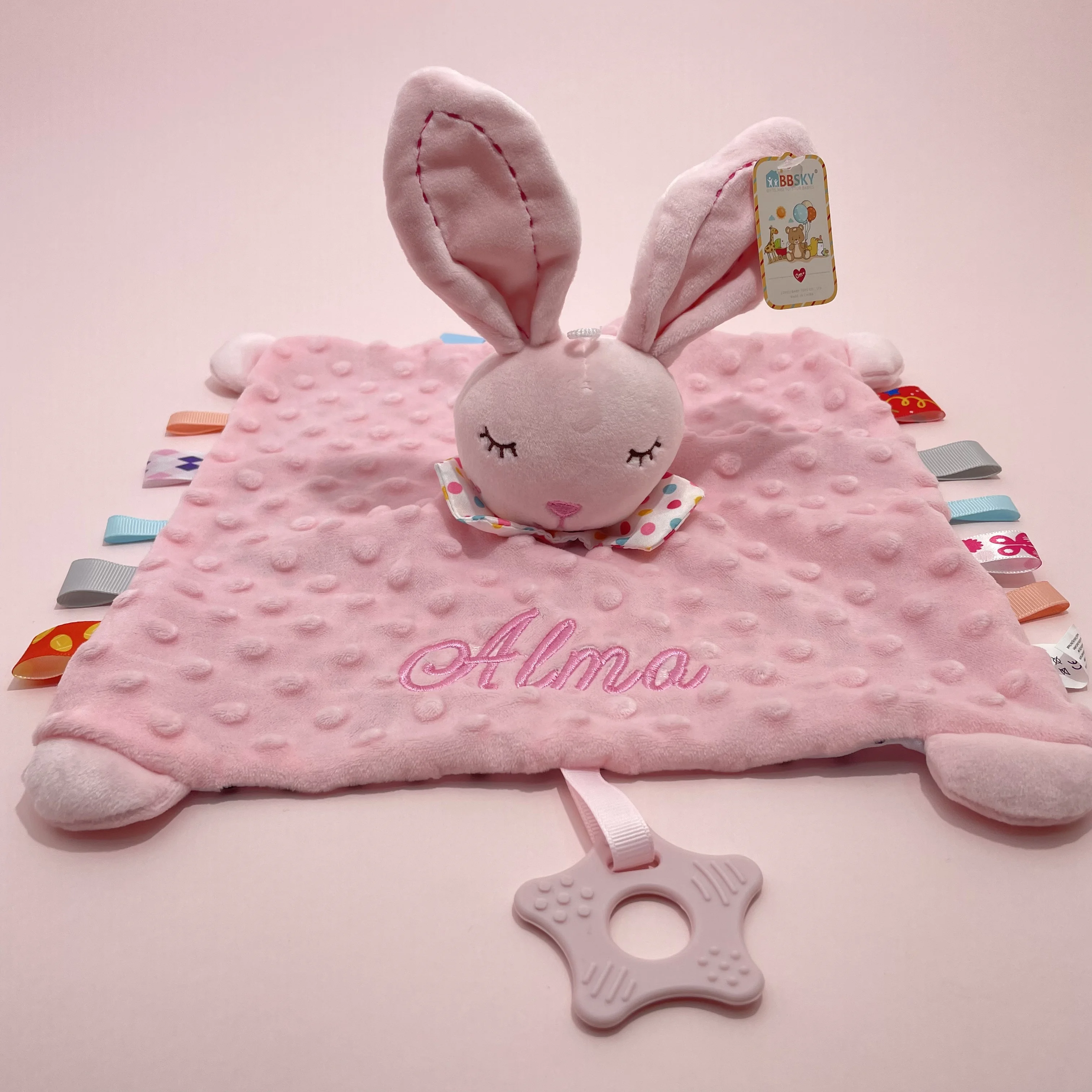 Anpassbare Baby Name Plüsch Tröster Decke Gefüllte Schlafpuppe Kinder Mode Schlafspielzeug Beruhigendes Handtuch Geschenk für Neugeborene – Detail 20