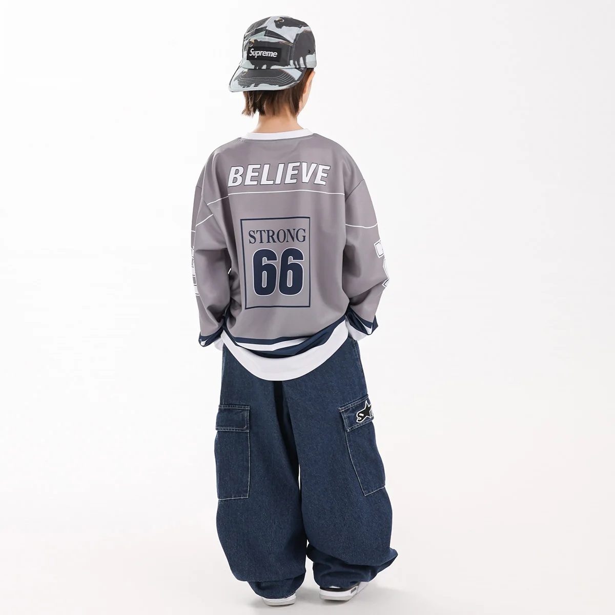 Boys Loose Top Cargo Pants Children Jazz Dance Outfits Hiphop Dance Kids Practice Clothes Street Dance Stage Costumes DN22096