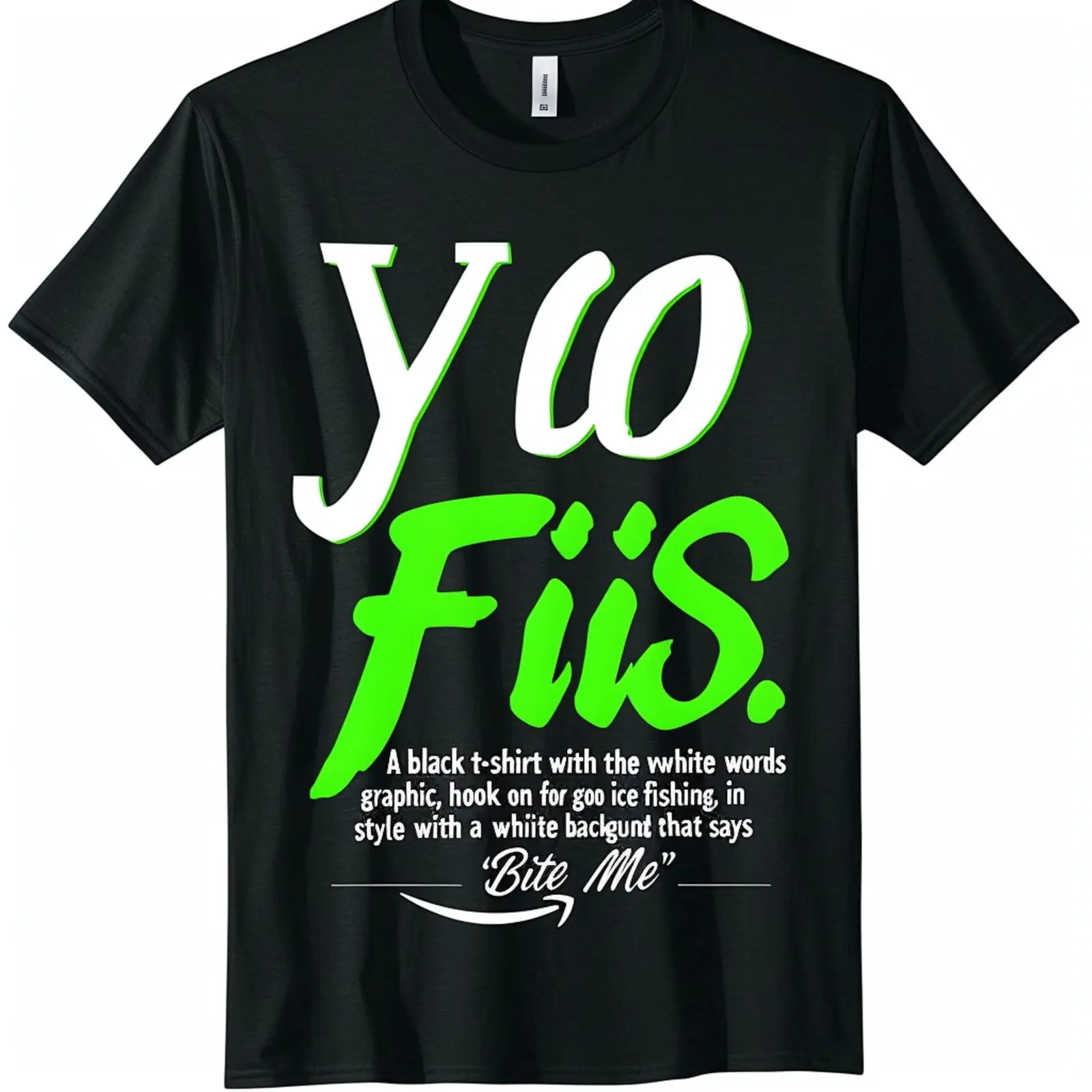 

Lime Green Ice Fishing T Shirt with Design