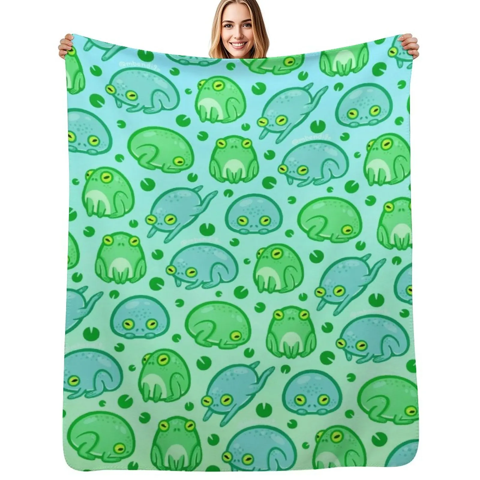 

Friendly Frogs Throw Blanket Designers blankets ands Summer Beddings Bed covers Blankets