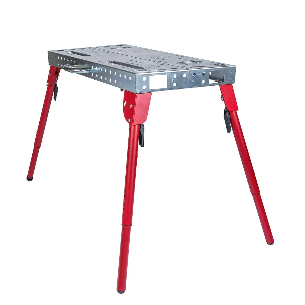 Welding Table Folding Workbench Folds down to a height of on 8in and included handle making it easy to transport and store