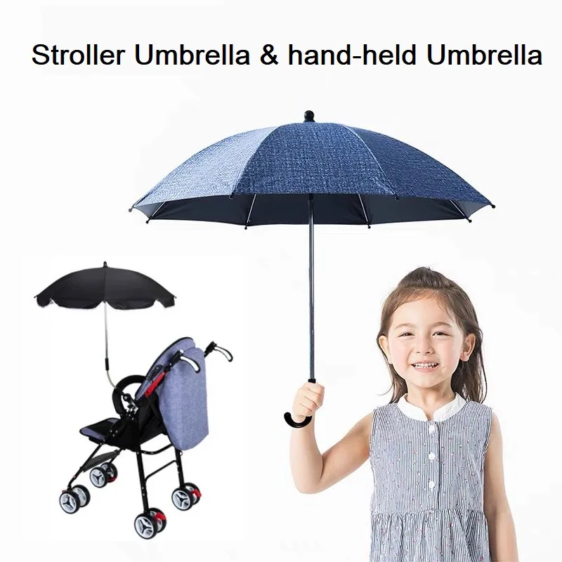 Universal Baby Stroller Umbrella with Clamp 360 Adjustable Stroller Sun Shade Waterproof Umbrella for Pram Trolley Beach Chair