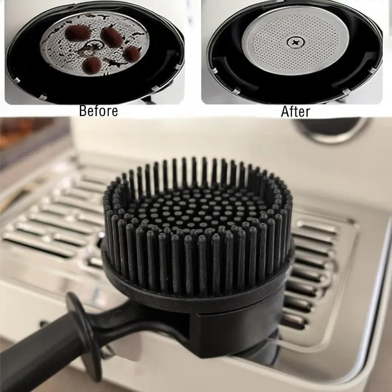 Detachable Espresso Cleaning Brush 51 58mm Silicone Group Head Brush 360 Degree Rotation Coffee Machine Cleaning Barista Tool