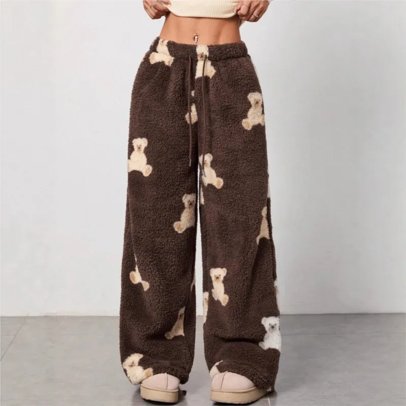 2026 New Autumn/Winter Women's Pants Printed With Velvet For Warmth And Comfort Fashionable And Unique Versatile For Daily Pants