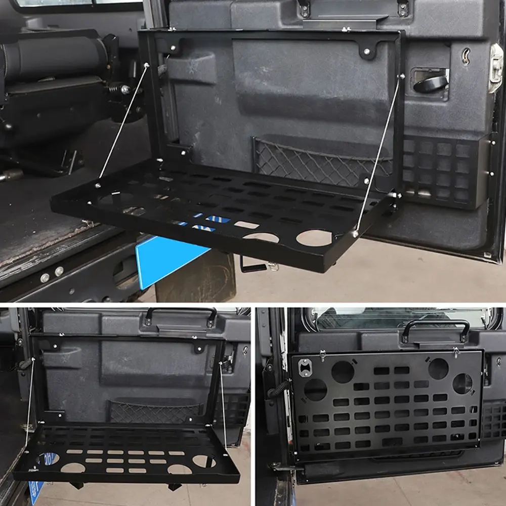 Mesa de puerta trasera de aleación, portaequipajes de carga, estante plegable, estante de almacenamiento para Land Rover Defender 90 110 130 2004-2019
