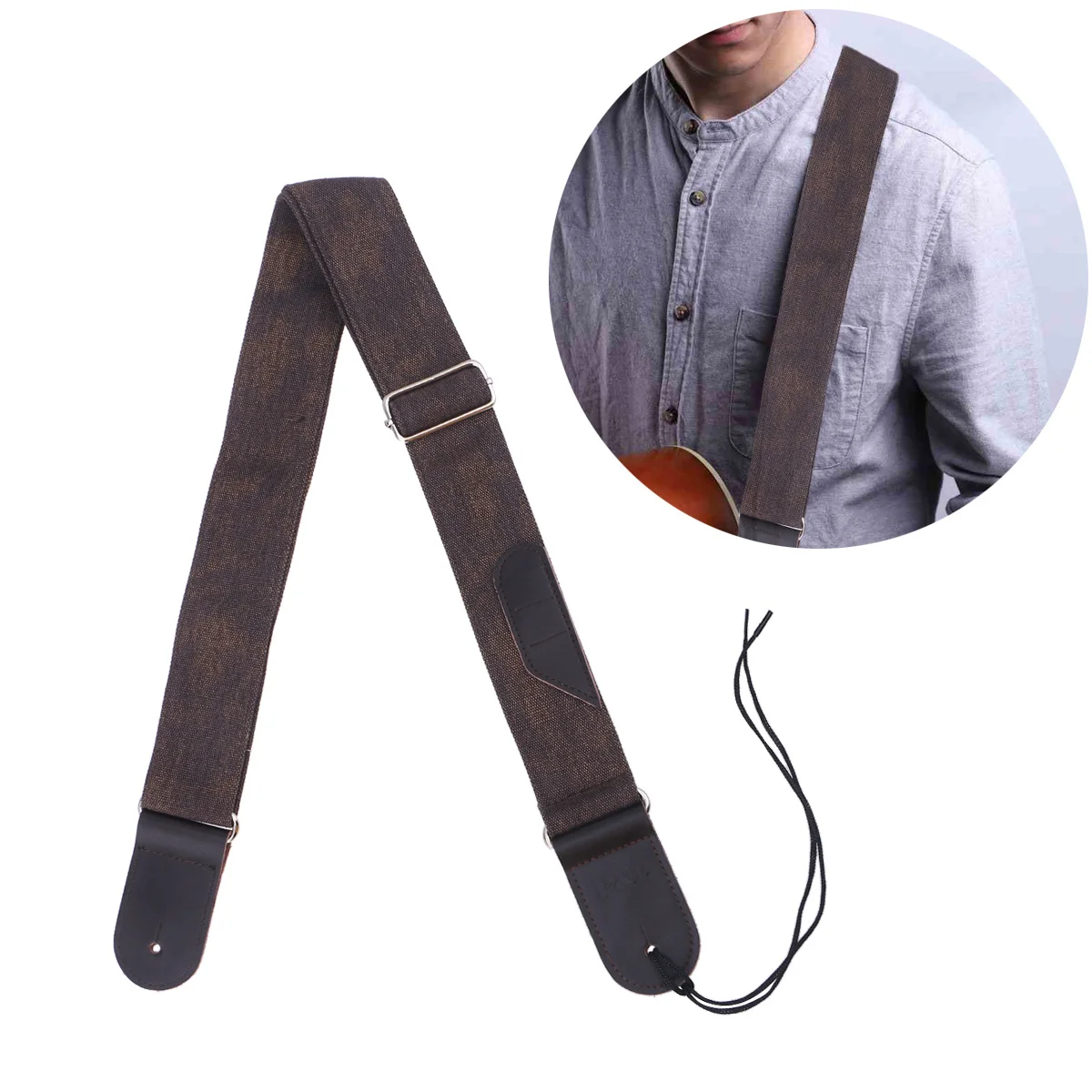 빈티지 카우보이 스타일 기타 스트랩 내구성이 뛰어난 조절 가능한 길이 편안한 착용 방지