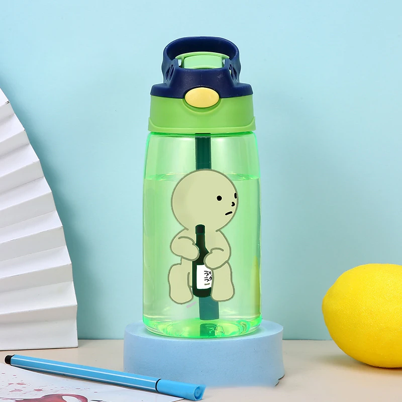 

Smiski 480ml Water Bottle with Straw Girls Portable Travel Bottles Gym Sports Fitness Cup Water Juice Drinking Bottle for Boy