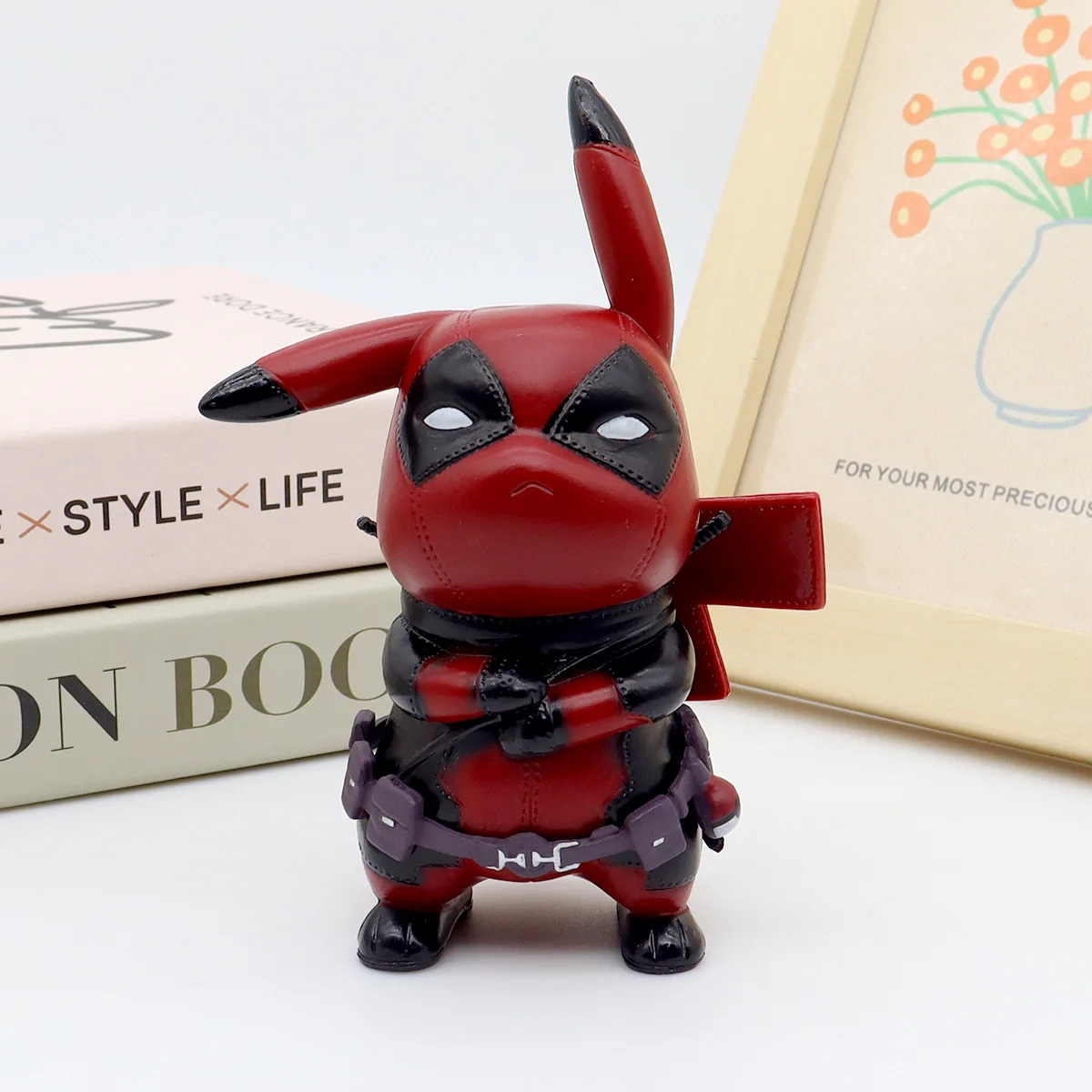 12CM MIINISO Reunion Deadpool Pikachu Cosplay Marvel Figurine Car Ornament Children's Toy Birthday Gift Funny Decoration Gift