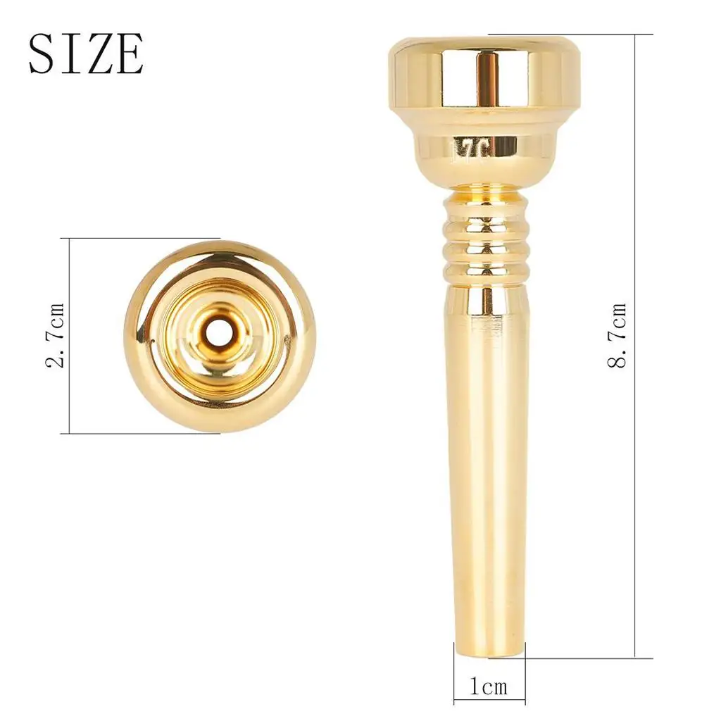 Trumpet Mouthpiece Replacement 17C Size Golden Musician Instrument Accessory