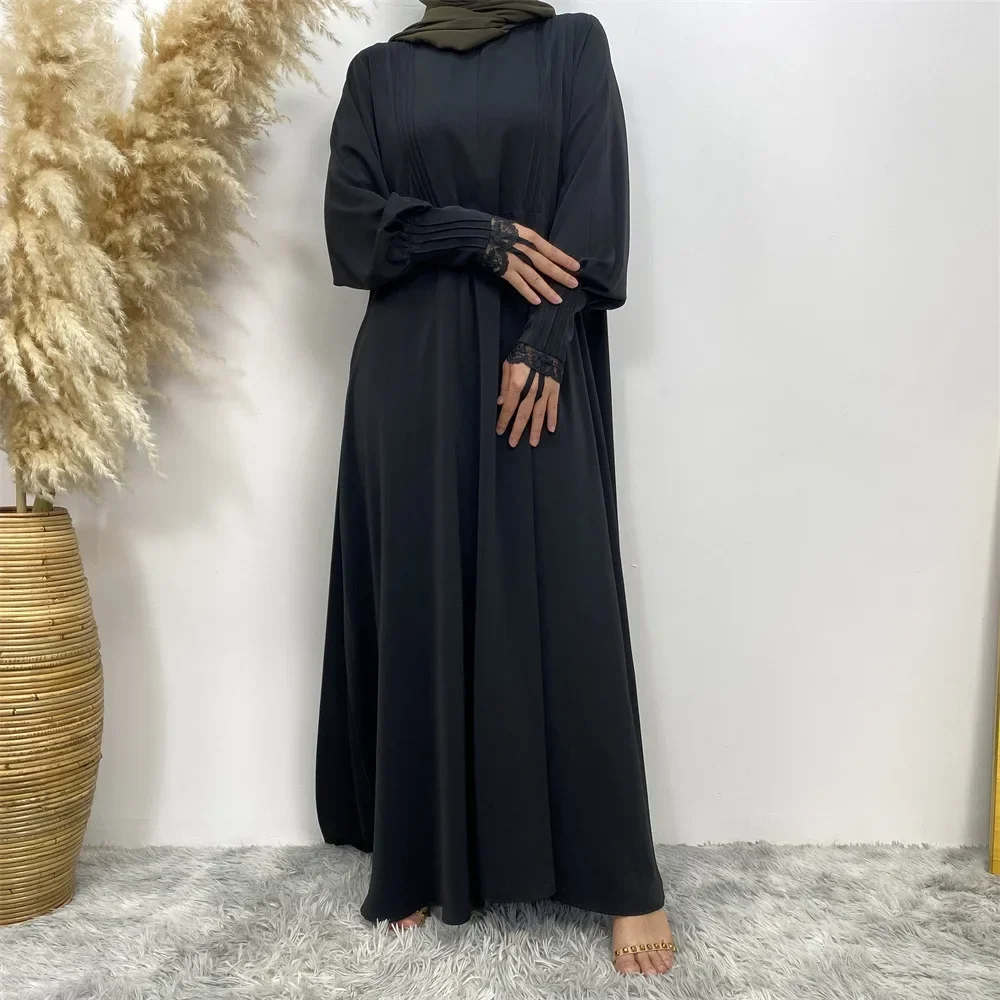 Zipper Front Abayas for Women Muslim Maxi Dress Dubai Kaftan Eid Djellaba Islam Clothing Caftan Marocain Femme Arabic Robe Gown
