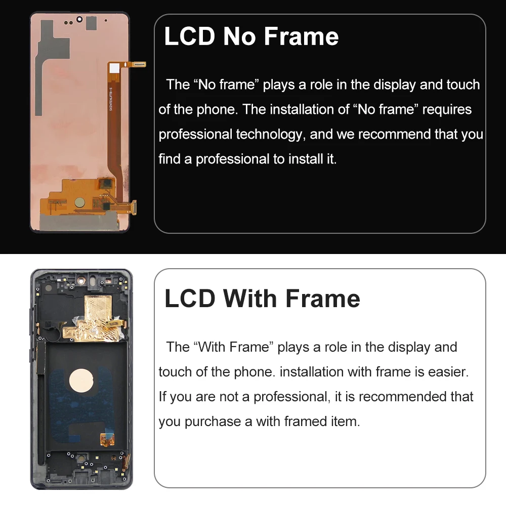 AMOLED LCD with Frame for Samsung Galaxy Note10 Lite N770F N770F/DS LCD Dispaly Touch Screen Digitizer for Samsung Note 10 Lite