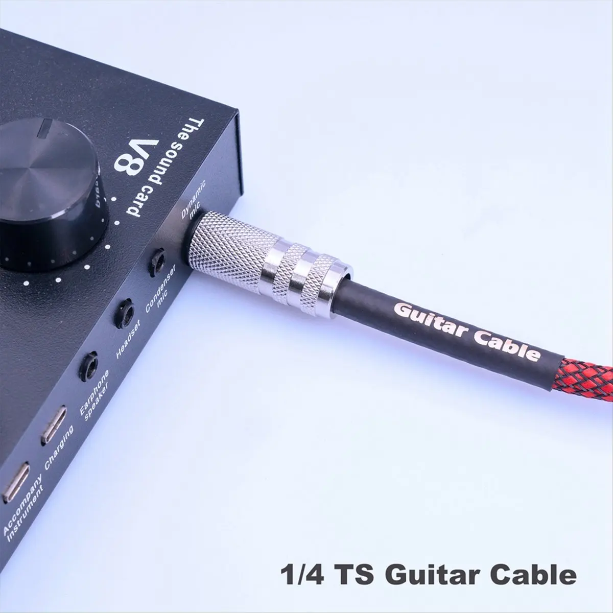 Essential 6.35mm Male to Male Straight 1/4Inch Stereo Cable Guitar Instrument Cable for Electric Guitar,,Amplifier 1 Meter