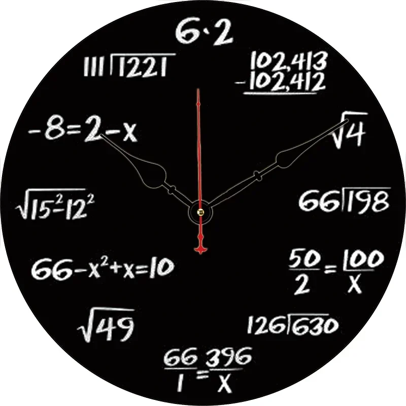 Mathematical Formula Kitchen Round Wall Clock Large Dinning Restaurant Cafe Decor Wall Clock Silent Non-Ticking Nice For Gift