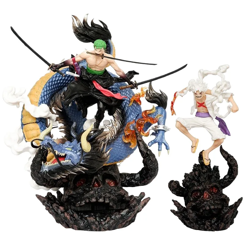 Anime One Piece Figure Nika Luffy Zoro Dragon Scene Statue PVC Model Doll Collectible Desktop Decoration Kids Gift - view 6