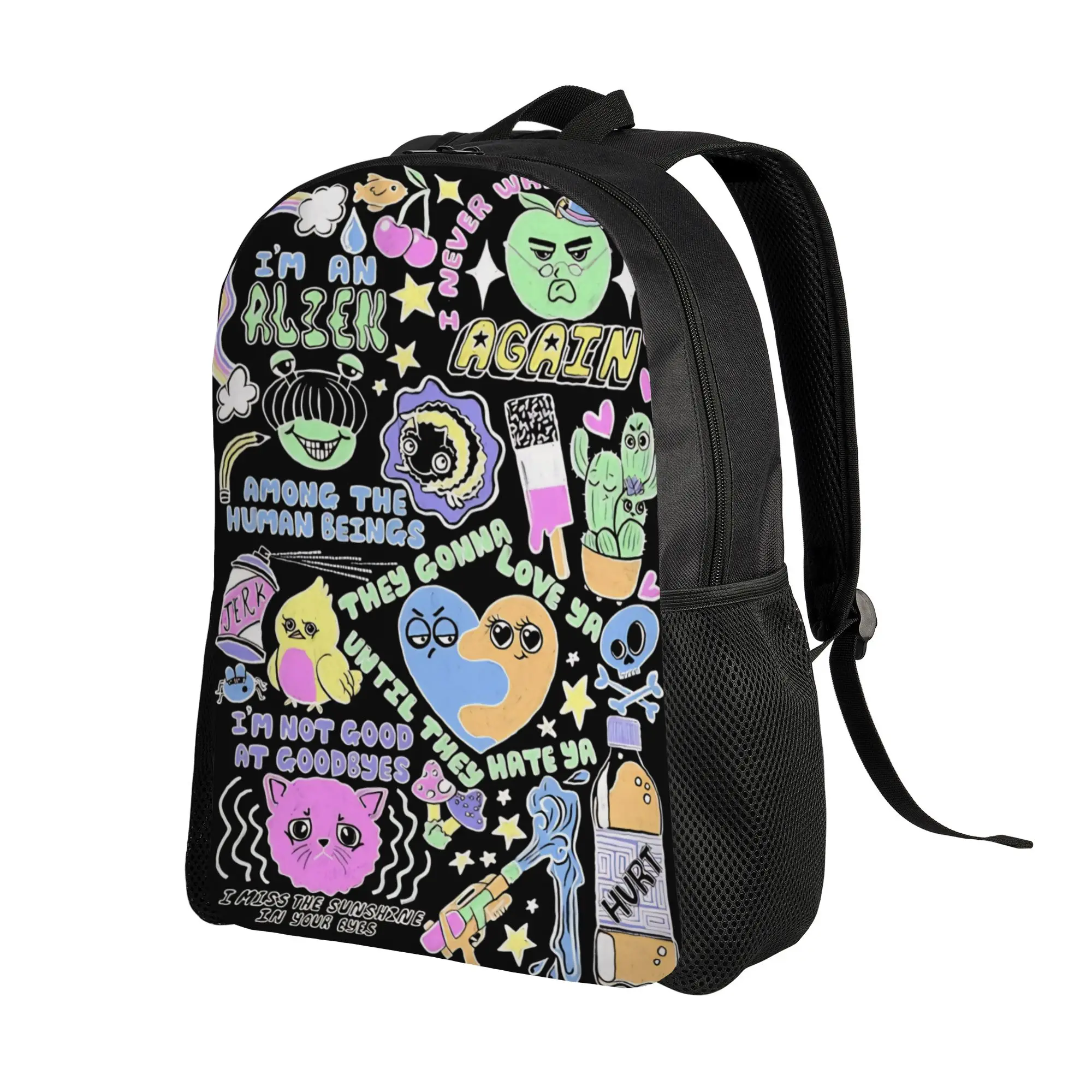 Oliver Tree Doodle Design Backpack for Men Women Casual High School Hiking Travel Daypack  Laptop Computer Canvas Bags Gift