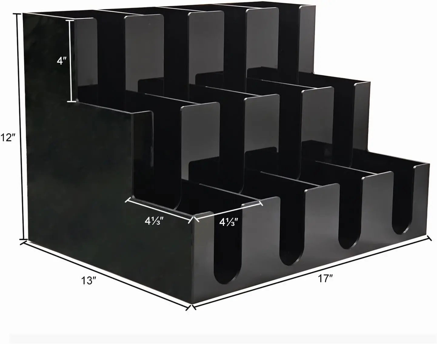 Large Acrylic Coffee Cup and Lid Dispenser, Black