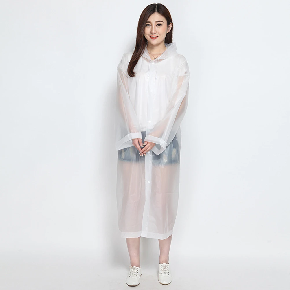 

2pcs Transparent Raincoat Portable Adult Rain Poncho With Hood Lightweight Waterproof For Camping Hiking Outdoor Activities