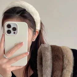 Women Faux Fur Padded Head Hoop Imitation Mink Fur Headband Hair Accessories High Quality Fashion Soft Fluffy Furry Hair Hoops