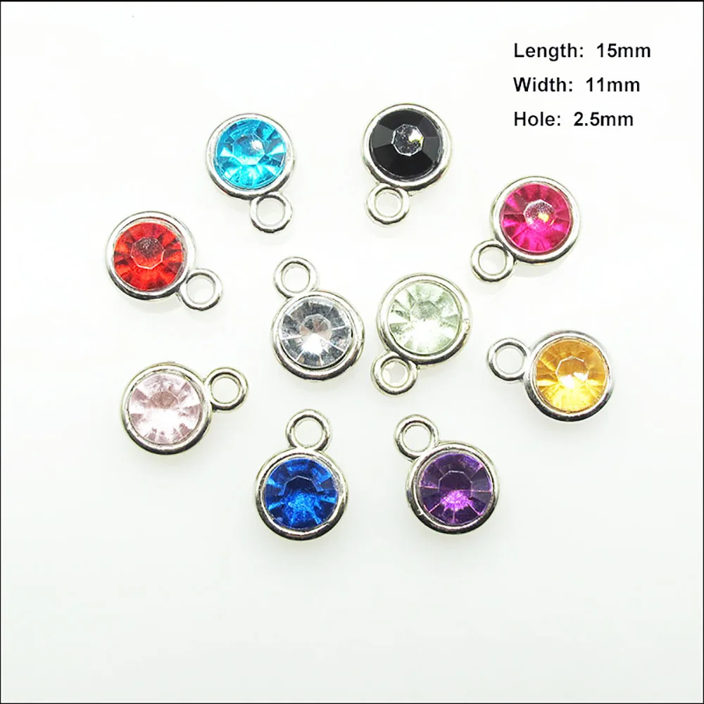 30Pcs Dull Silver Plated Charms Mixed Acrylic Pendants