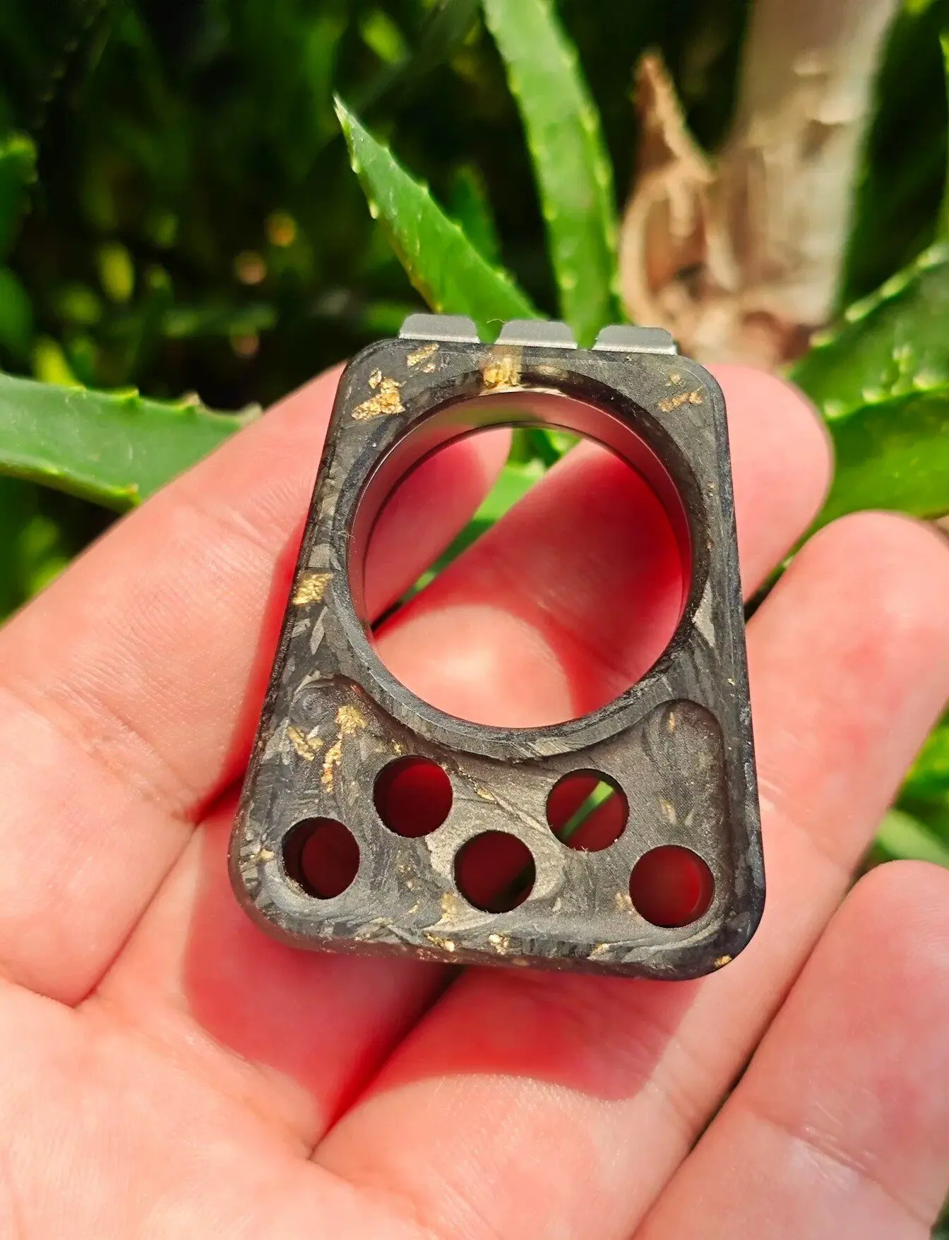 Used EDC Acedc Split Cheese Steel Body Carbon Gold Patch EDC Decompression Toy