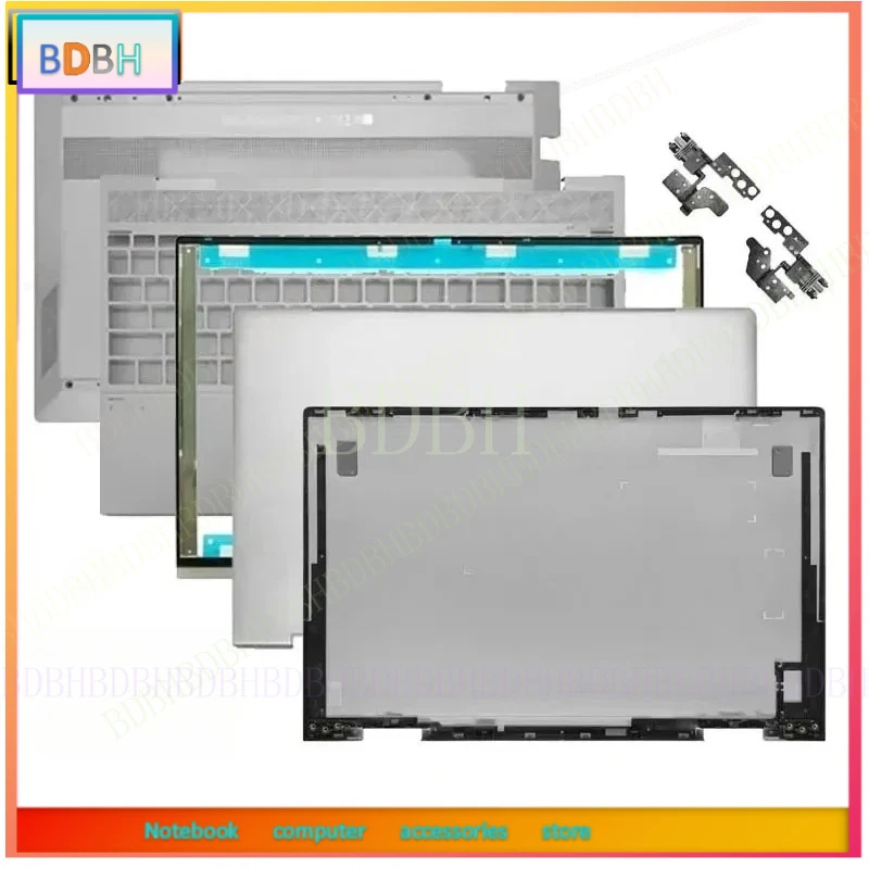 For ENVY X360 15-ED 15M-ED 15-EE 15M-EE Laptop LCD Back Cover Front Bezel Hinges Palmrest Bottom Case silvery