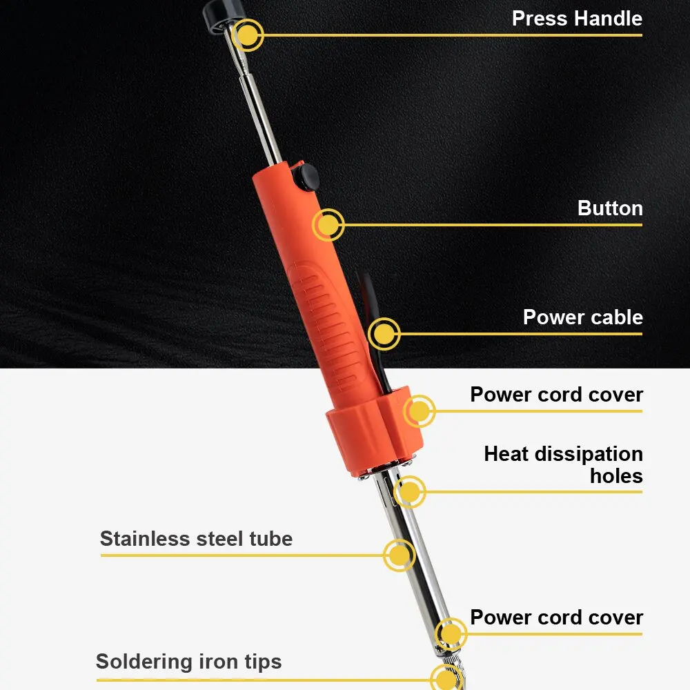 Ventosa de soldadura al vacío electrotérmica, 36W, 220V, alta potencia, bomba para desoldar duradera de la UE, pluma de pistola para soldar,