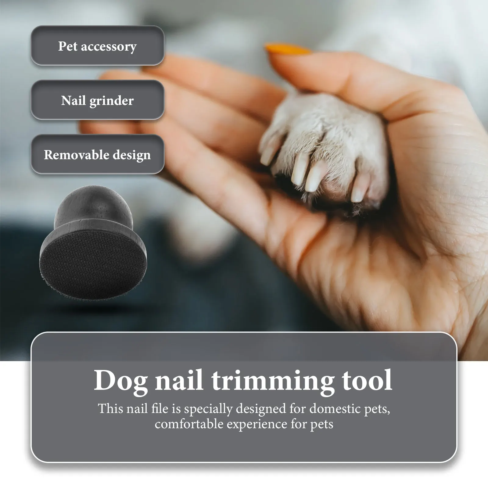 

1 Set Of Wooden Dog Safe Trimming Tool Detachable Portable Nail Grinder For Puppy Pet Accessory Dog Nail Grinding File Wood